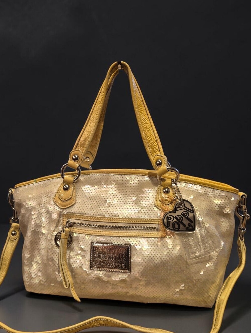 Coach Poppy RARE Vintage Sequin Rocker Convertible Satchel